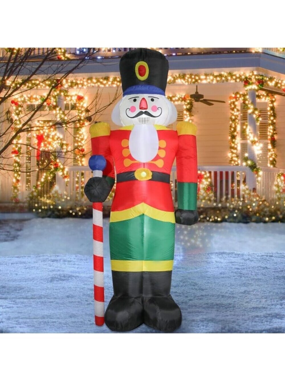 85FT Lighted Nutcracker Christmas Inflatable Soldier Yard Decor for Holidays